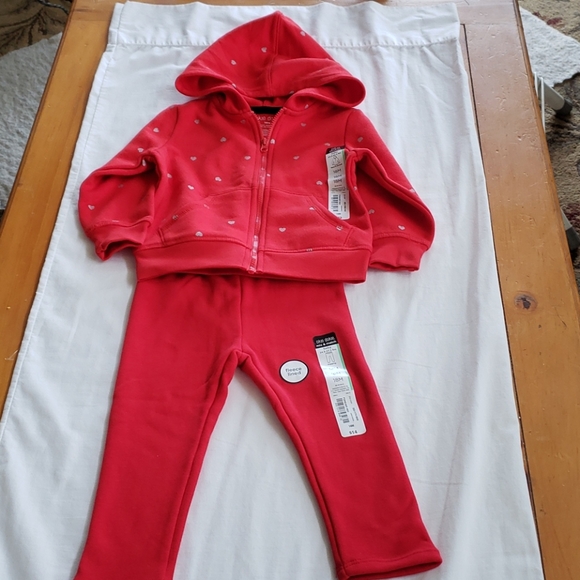 okie dokie Other - Toddler girls red fleece pants a zip up hoodie.